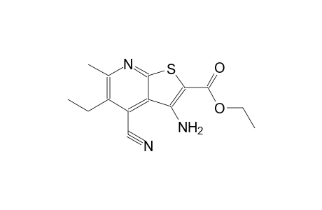 thieno[2,3-b]pyridine-2-carboxylic acid, 3-amino-4-cyano-5-ethyl-6-methyl-, ethyl ester