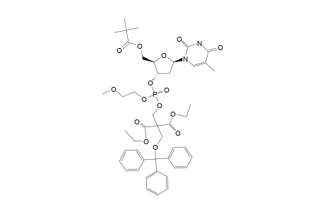 5'-O-PIVALOYLTHYMIDINE_3'-[2-METHOXYETHYL,2,2-BIS-(ETHOXYCARBONYL)-3-(4,4'-DIMETHOXYTRITYLOXY)-PROPYL]-PHOSPHATE;DIASTEREOMER_1