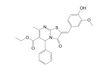 ethyl (2Z)-2-(4-hydroxy-3-methoxybenzylidene)-7-methyl-3-oxo-5-phenyl-2,3-dihydro-5H-[1,3]thiazolo[3,2-a]pyrimidine-6-carboxylate