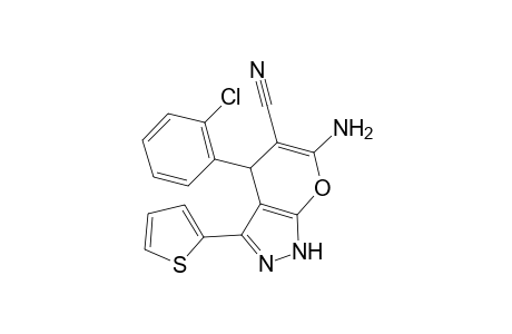 6-Amino-4-(2-chlorophenyl)-3-(2-thienyl)-2,4-dihydropyrano[2,3-c]pyrazole-5-carbonitrile
