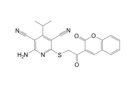 2-Amino-4-isopropyl-6-[2-oxo-2-(2-oxochromen-3-yl)ethyl]sulfanyl-pyridine-3,5-dicarbonitrile