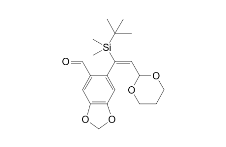 (E)-6-(1-(tert-Butyldimethylsilyl)-2-(1,3-dioxan-2-yl)vinyl)benzo[d][1,3]dioxole-5-carbaldehyde