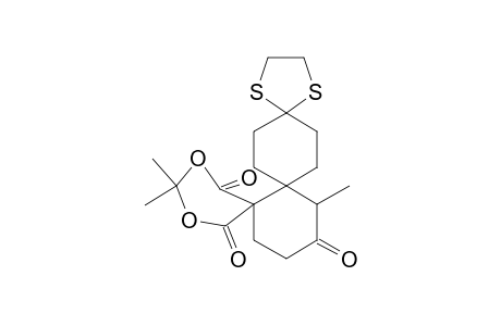 11,13-Dioxa-1,4-dithiatrispiro[4.2.0.5.4.2]eicosane-10,14,17-trione, 12,12,18-trimethyl-