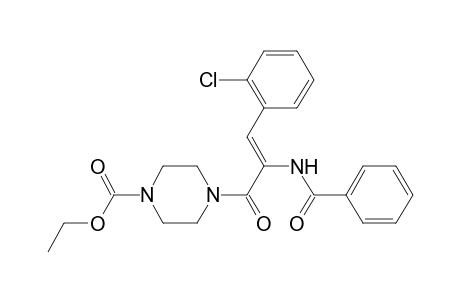 ethyl 4-[(2Z)-2-(benzoylamino)-3-(2-chlorophenyl)-2-propenoyl]-1-piperazinecarboxylate