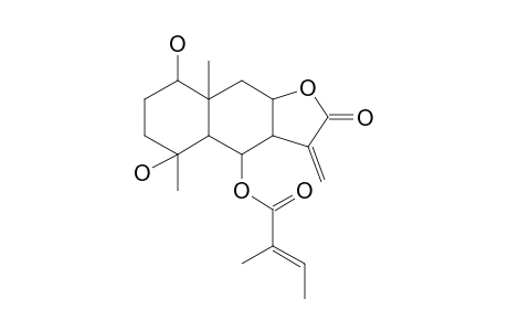 2-Methylbut-2-enoic acid (5,8-dihydroxy-5,8a-dimethyl-3-methylene-2-oxo-dodecahydronaphtho[2,3-b]furan-4-yl) ester