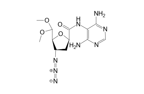 Dimethyl acetal of 2,5-anhydro-3-azido-3,4-dideoxy-N-(4',6'-diaminopyrimidin-5'-yl)-L-ribo-hexouronamide