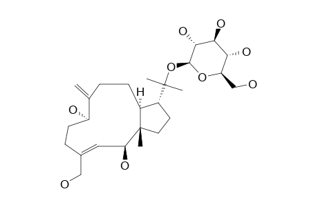 CHROZOPHOROSIDE-A2;(1R*,2R*,3E,7R*,11R*,12S*)-3,8(17)-DOLABELLADIENE-2,7,16,18-TETROL-18-O-BETA-D-GLUCOPYRANOSIDE