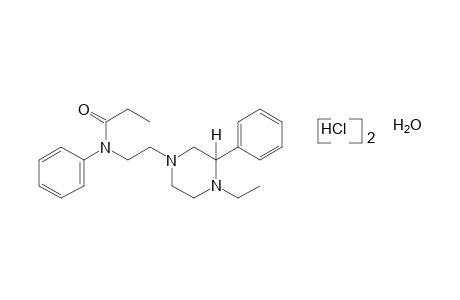 N-[2-(4-ethyl-3-phenyl-1-piperazinyl)ethyl]propionanilide, dihydrochloride, hydrate