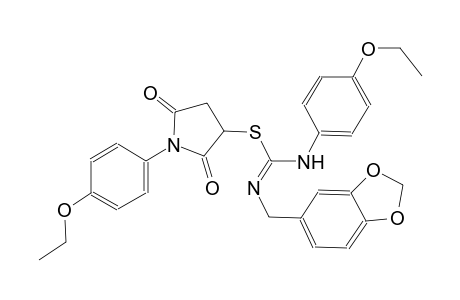 carbamimidothioic acid, N'-[(E)-1,3-benzodioxol-5-ylmethyl]-N-(4-ethoxyphenyl)-, 1-(4-ethoxyphenyl)-2,5-dioxo-3-pyrrolidinyl ester