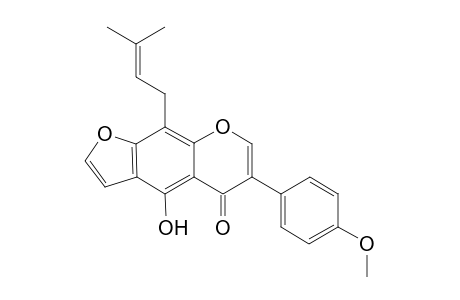 5-Hydroxy-4'-methoxy-9-prenylfurano[3,2-g]isoflavone