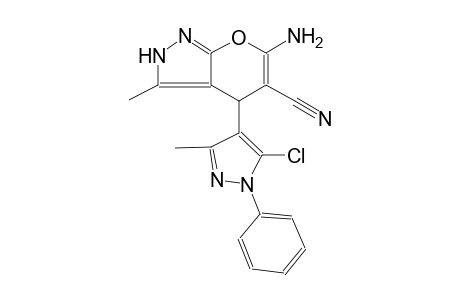 pyrano[2,3-c]pyrazole-5-carbonitrile, 6-amino-4-(5-chloro-3-methyl-1-phenyl-1H-pyrazol-4-yl)-2,4-dihydro-3-methyl-