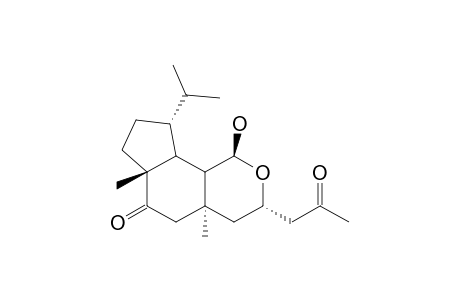 Cyclopenta[h]-2-benzopyran-6(1H)-one, decahydro-1-hydroxy-4a,6a-dimethyl-9-(1-methylethyl)-3-(2-oxopropyl)-