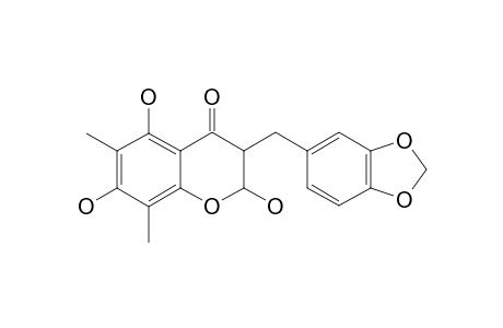 2,5,7-TRIHYDROXY-6,8-DIMETHYL-3-(3',4'-METHYLENEDIOXYBENZYL)-CHROMAN-4-ONE;MAJOR-ISOMER