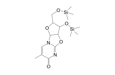 7-Methyl-3-[(trimethylsilyl)oxy]-2-([(trimethylsilyl)oxy]methyl)-2,3,3a,9a-tetrahydro-6H-furo[2',3':4,5][1,3]oxazolo[3,2-a]pyrimidin-6-one