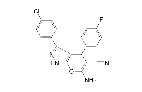6-Amino-3-(4-chlorophenyl)-4-(4-fluorophenyl)-2,4-dihydropyrano[2,3-c]pyrazole-5-carbonitrile