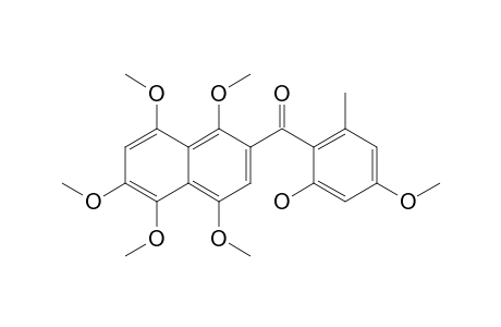 2-(2-Hydroxy-4-methoxy-6-methyl-benzoyl)-1,4,5,6 ,8-pentamethoxy-naphthalene