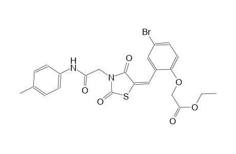 ethyl [4-bromo-2-((E)-{2,4-dioxo-3-[2-oxo-2-(4-toluidino)ethyl]-1,3-thiazolidin-5-ylidene}methyl)phenoxy]acetate