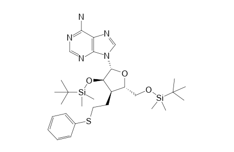 2',5'-di[O-t-Butyldimethylsilyl]-3'-deoxy-3'-[2"-phenylthioethyl]-Adenosine