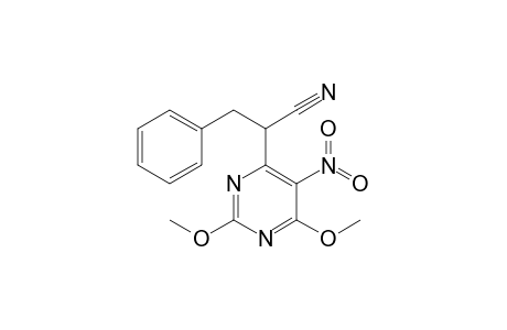 2-(2,6-Dimethoxy-5-nitro-4-pyrimidinyl)-3-phenylpropanenitrile