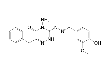 4-Amino-6-benzyl-3-((4-hydroxy-3-methoxybenzylidene) hydrazono)-3,4-dihydro-1,2,4-triazin-5(2H)-one