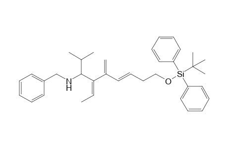 (+-)-(E,4Z)-N-Benzyl-9-[tert-butyl(diphenyl)silyl]oxy-4-ethylidene-2-methyl-5-methylene-non-6-en-3-amine