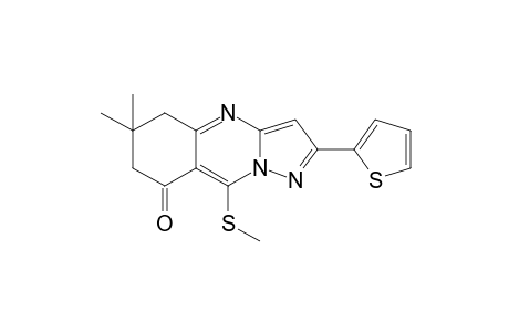 5,6-dihydro-6,6-dimethyl-9-(methylthio)-2-(2-thienyl)pyrazolo[5,1-b]quinazolin-8(7H)-one