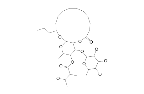 CUSCUTIC_RESINOSIDE_A;(11-S)-HYDROXYHEXADECANOIC_ACID_11-O-ALPHA-L-(4-O-2-R,3-R-NILYLRHAMNOPYRANOSYL)-(1->2)-O-ALPHA-L-RHAMNOPYRANOSYL-(1,2-LACTONE