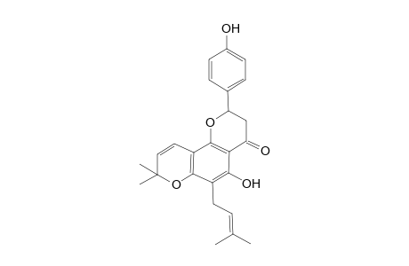 2-(4-hydroxyphenyl)-8,8-dimethyl-6-(3-methylbut-2-enyl)-5-oxidanyl-2,3-dihydropyrano[2,3-h]chromen-4-one