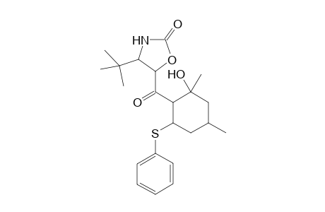 1,3-Dimethyl-5-phenylthio-6-[(4-tert-butyl-2-oxotetrahydrooxazol-5-yl)carbonyl]cyclohexanol