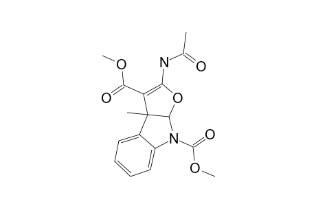CIS-(+/-)-DIMETHYL-3A,8A-DIHYDRO-2-ACETYLAMINO-3A-METHYL-8H-FURO-[2,3-B]-INDOLE-3,8-DICARBOXYLATE
