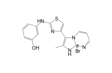 3-{2-[(3-hydroxyphenyl)amino]-1,3-thiazol-4-yl}-2-methyl-1H,8aH-imidazo[1,2-a]pyrimidin-8a-ylium bromide