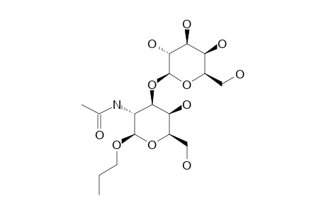 N-PROPYL-2-ACETAMIDO-2-DEOXY-3-O-(BETA-D-GALACTOPYRANOSYL)-BETA-D-GALACTOPYRANOSIDE