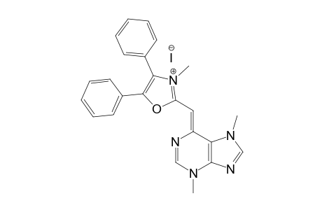 4,5-Diphenyl-3-methyl-2-[(3,7-dimethyl-6-purinylidene)methyl]oxazolium iodide