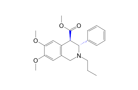 trans-6,7-dimethoxy-3-phenyl-2-propyl-1,2,3,4-tetrahydro-4-isoquinolinecarboxylic acid, methyl ester