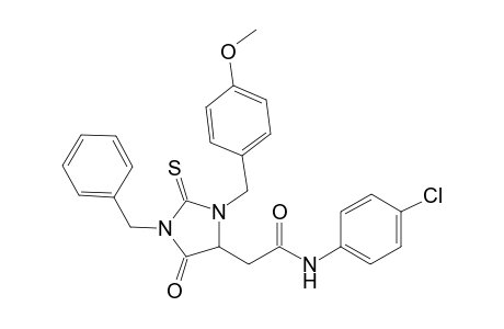 2-[1-benzyl-3-(4-methoxybenzyl)-5-oxo-2-thioxo-4-imidazolidinyl]-N-(4-chlorophenyl)acetamide