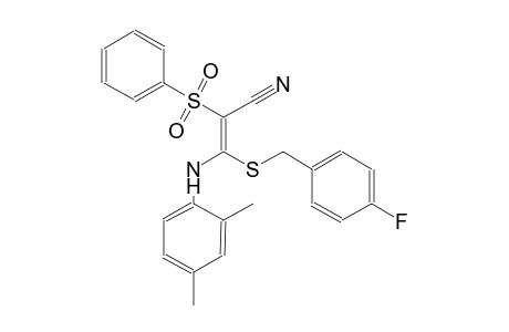 2-propenenitrile, 3-[(2,4-dimethylphenyl)amino]-3-[[(4-fluorophenyl)methyl]thio]-2-(phenylsulfonyl)-, (2E)-