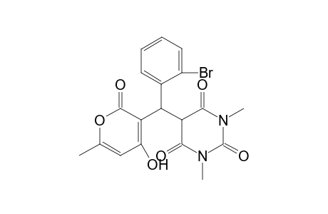 5-[(2-Bromophenyl)(4-hydroxy-6-methyl-2-oxo-2H-pyran-3-yl)methyl]-1,3-dimethylpyrimidine-2,4,6(1H,3H,5H)-trione