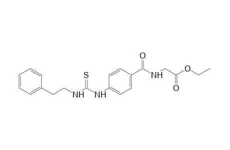 p-(3-phenethyl-2-thioureido)hippuric acid, ethyl ester