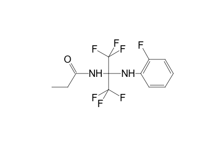 N-{1,1,1,3,3,3-hexafluoro-2-[(2-fluorophenyl)amino]propan-2-yl}propanamide