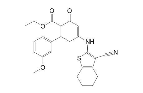 4-[(3-cyano-4,5,6,7-tetrahydro-1-benzothiophen-2-yl)amino]-6-(3-methoxyphenyl)-2-oxo-1-cyclohex-3-enecarboxylic acid ethyl ester