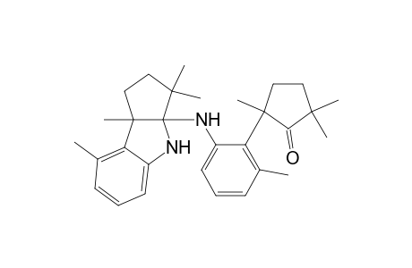 3,3,8,8b-Tetramethyl-3a-(3-methyl-2-<2,5,5-trimethyl-cyclopentan-1-on-2-yl>-phenylamino)-hexahydro-cyclopent(B)indole