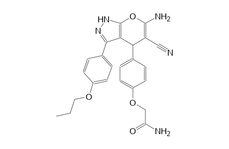 2-{4-[6-amino-5-cyano-3-(4-propoxyphenyl)-1,4-dihydropyrano[2,3-c]pyrazol-4-yl]phenoxy}acetamide