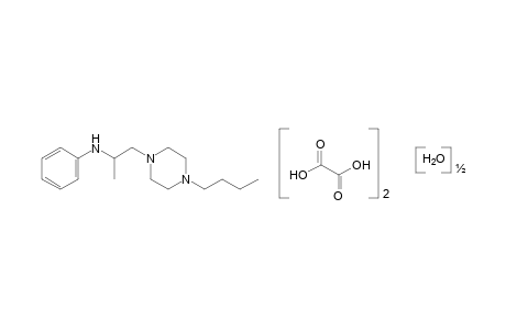 1-(2-anilino-2-methylethyl)-4-butylpiperazine, oxalate(1:2), hemihydrate