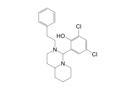 2,4-dichloro-6-(octahydro-2-phenethyl-1H-pyrido[1,2-c]pyrimidin-1-yl)phenol