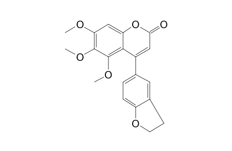 2H-1-Benzopyran-2-one, 4-(2,3-dihydro-5-benzofuranyl)-5,6,7-trimethoxy-