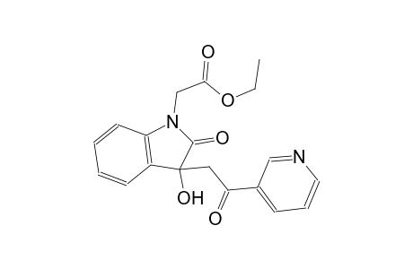ethyl {3-hydroxy-2-oxo-3-[2-oxo-2-(3-pyridinyl)ethyl]-2,3-dihydro-1H-indol-1-yl}acetate