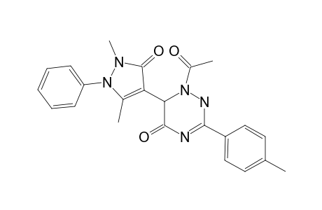 1-Acetyl-6-(1,3-dimethyl-5-oxo-2-phenyl-4-pyrazolyl)-3-(4-methylphenyl)-2,6-dihydro-1,2,4-triazin-5-one