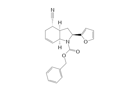 (rac)-Benzyl (2S,3aR,4S,7aS)-4-cyano-2-(furan-2-yl)-2,3,3a,4,5,7a-hexahydro-1H-indole-1-carboxylate