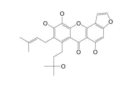 1,5,6-TRIHYDROXY-7-(3-METHYL-2-BUTENYL)-8-(3-HYDROXY-3-METHYLBUTYL)-FURANO-(2',3':3,4)-XANTHONE