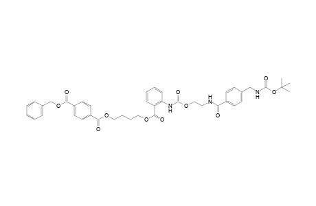 N-carboxyanthranilic acid, N-{2-[alpha-(carboxyamino)-p-toluamido]ethyl} ester, 1-(4-hydroxybutyl)ester, 1-(benzyl terephthalate) N-tert-butyl ester